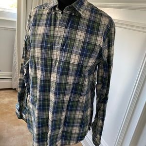 Men plaid cotton shirt